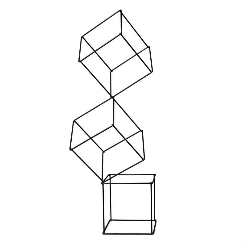 ESCULTURA DECORATIVA TOTEM CUBIC PRETO