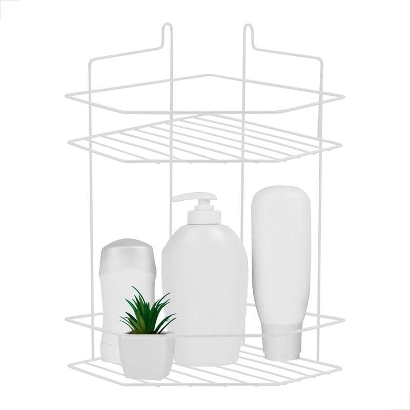 SUPORTE SHAMPOO CANTONEIRA DUPLO BRANCO