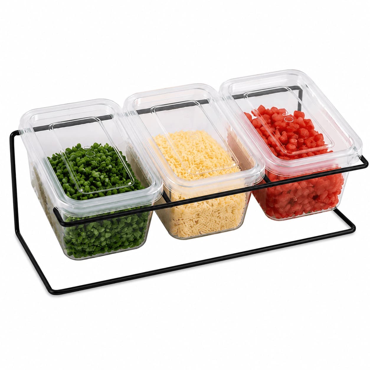 PORTA CONDIMENTOS 3 POTES 800ML COM SUPORTE ORGANIZADOR