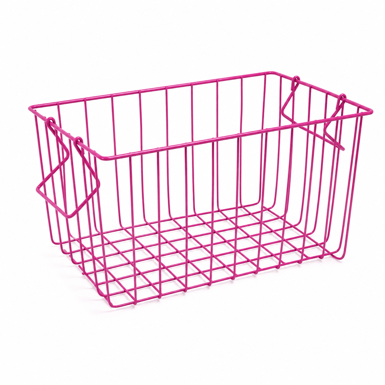CESTO ORGANIZADOR ARAMADO MULTIUSO ROSA COM ALÇAS