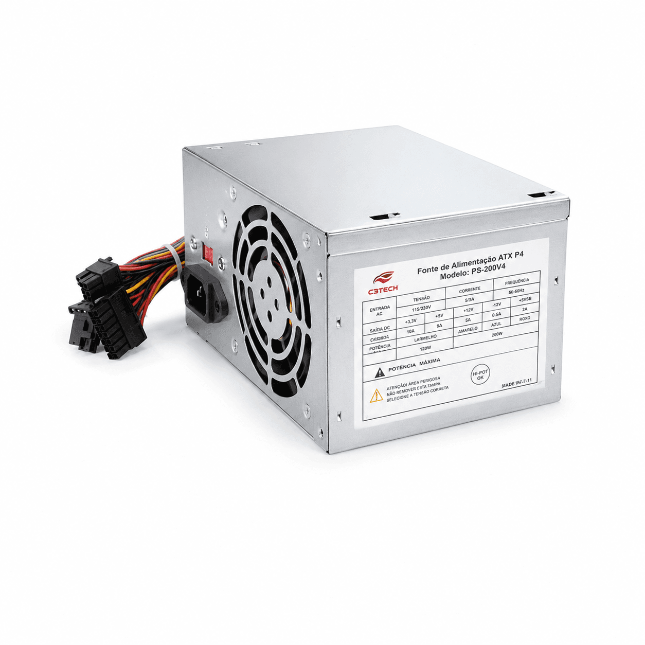 Fonte ATX 200W C3Tech PS-200V4 20+4P SATA IDE