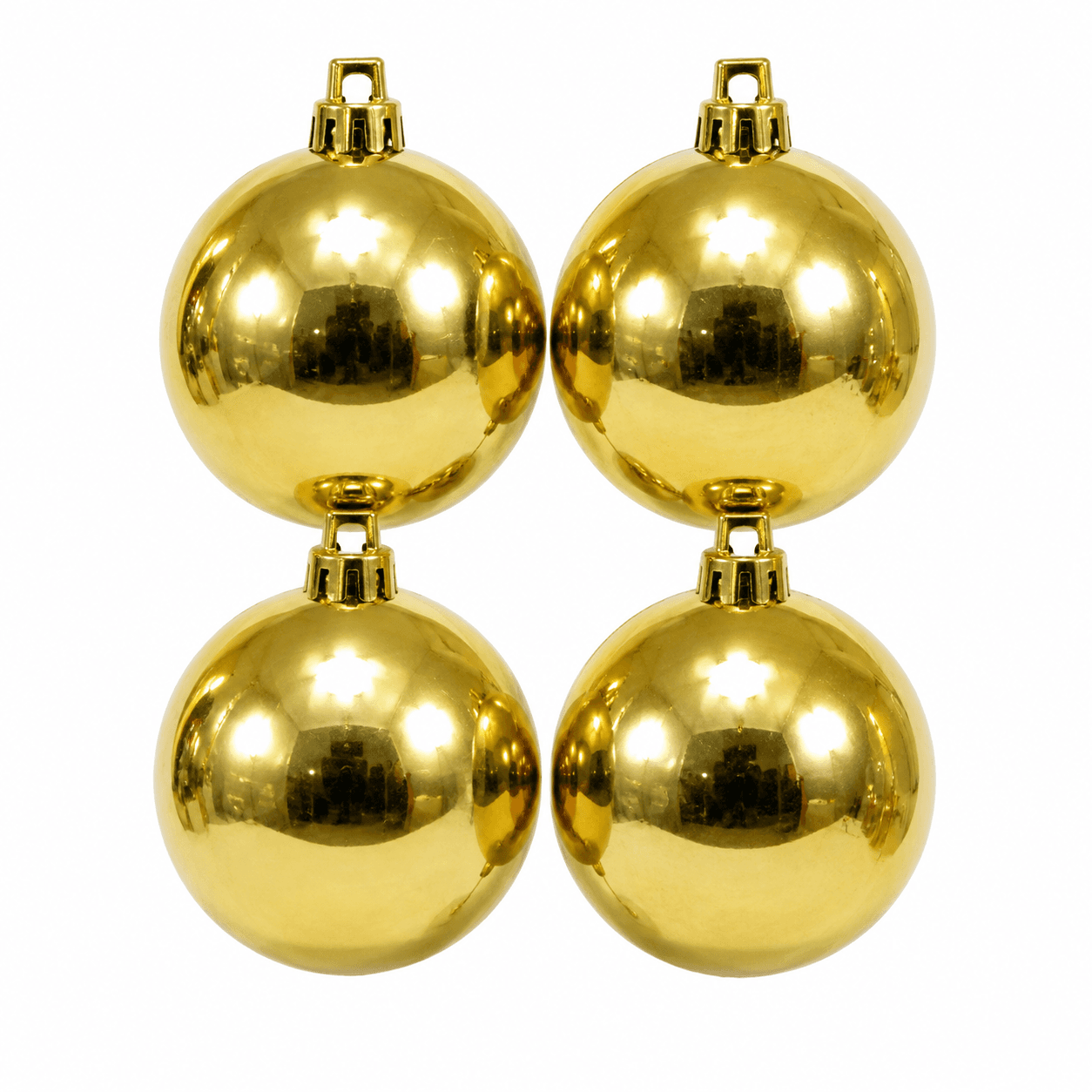 Kit 4 Bolas De Natal Douradas Brilhantes 5cm Para Árvore