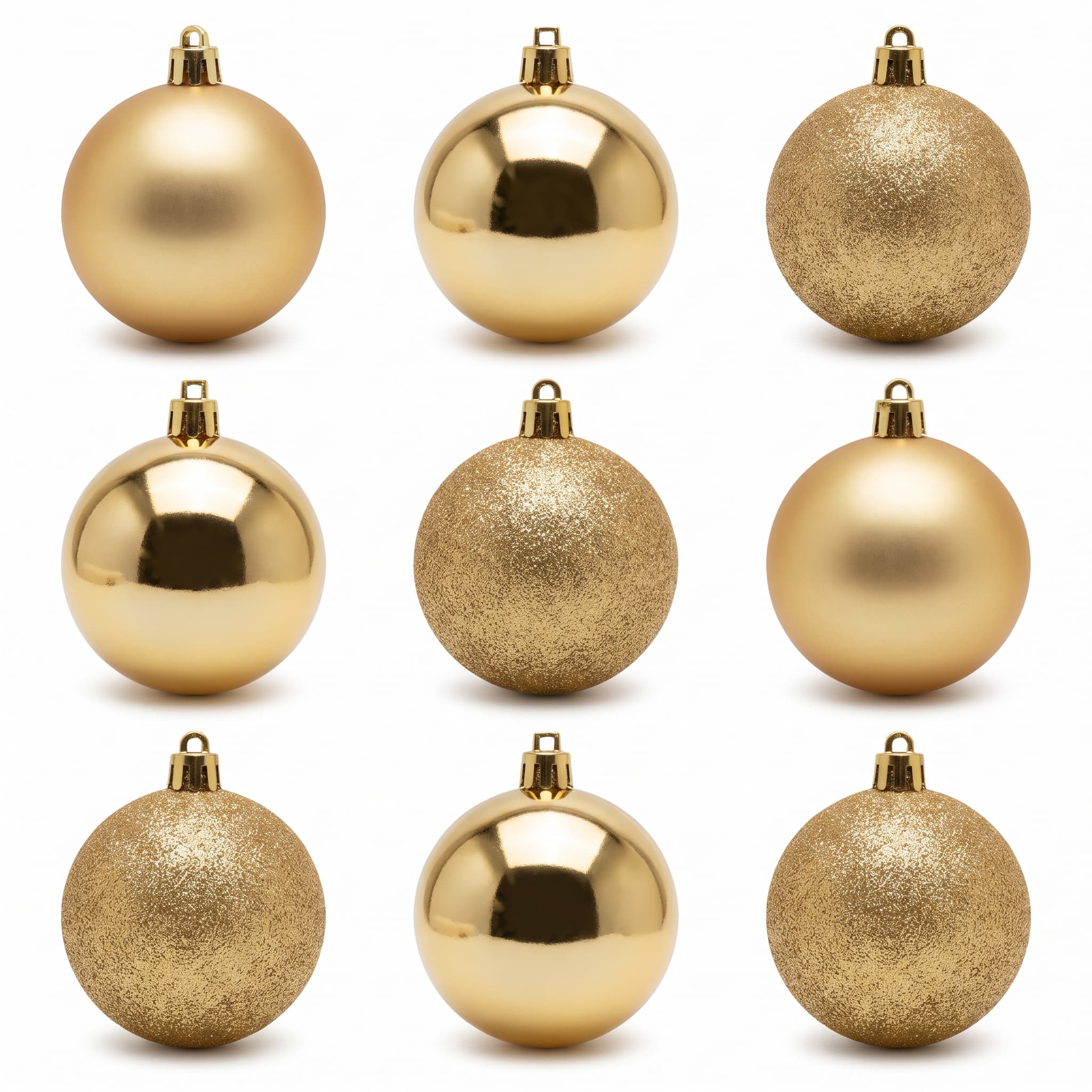 Kit 9 Bolas de Natal Dourada Mista 6cm Magizi para Árvore