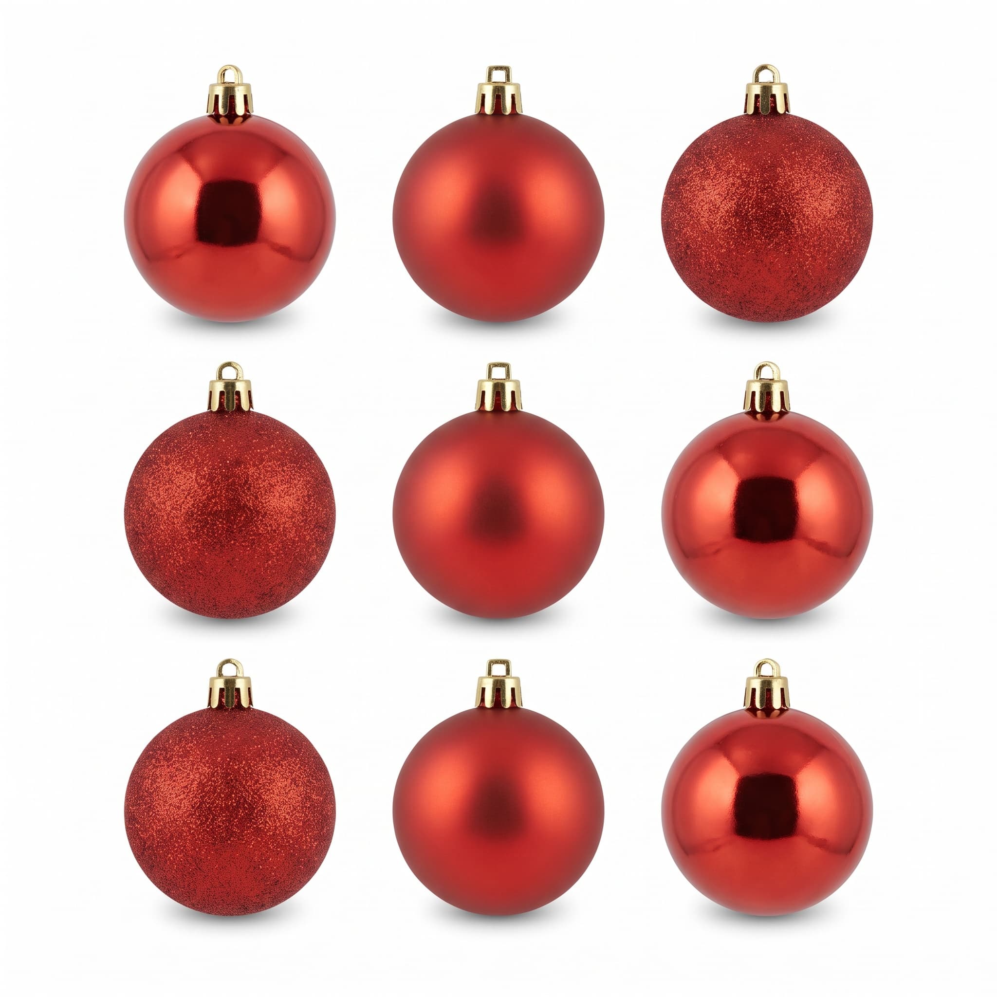 Kit 9 Bolas de Natal Vermelha Mista 6cm Magizi para Árvore