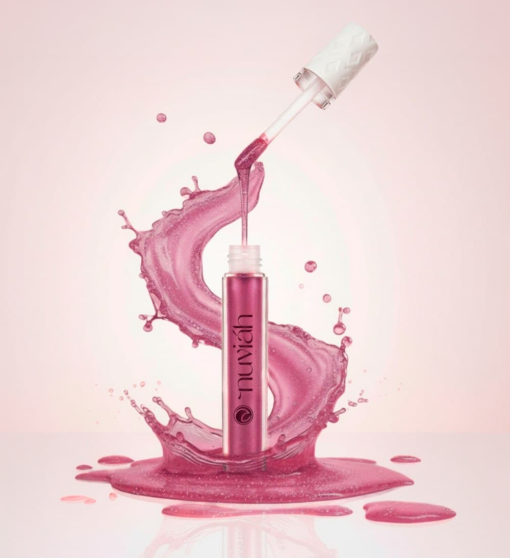 Gloss Labial Rose Glow Efeito Plump Nuviáh 4,5ml