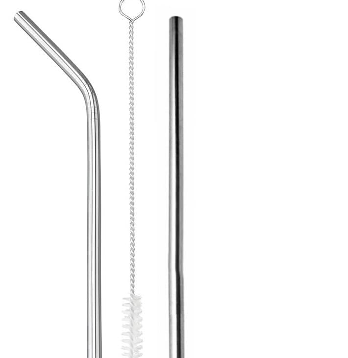 Kit Canudo de Inox Reutilizável 2 Peças + Escova de Limpeza Bon's Cheff