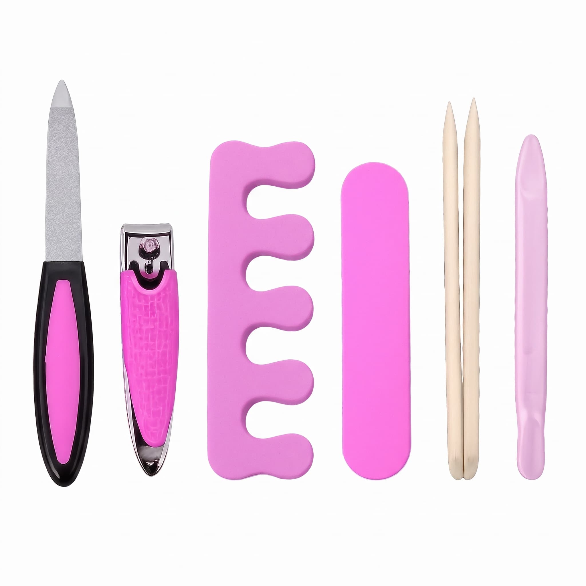 Kit Manicure e Pedicure 7 Peças com Cortador de Unha e Bolsa
