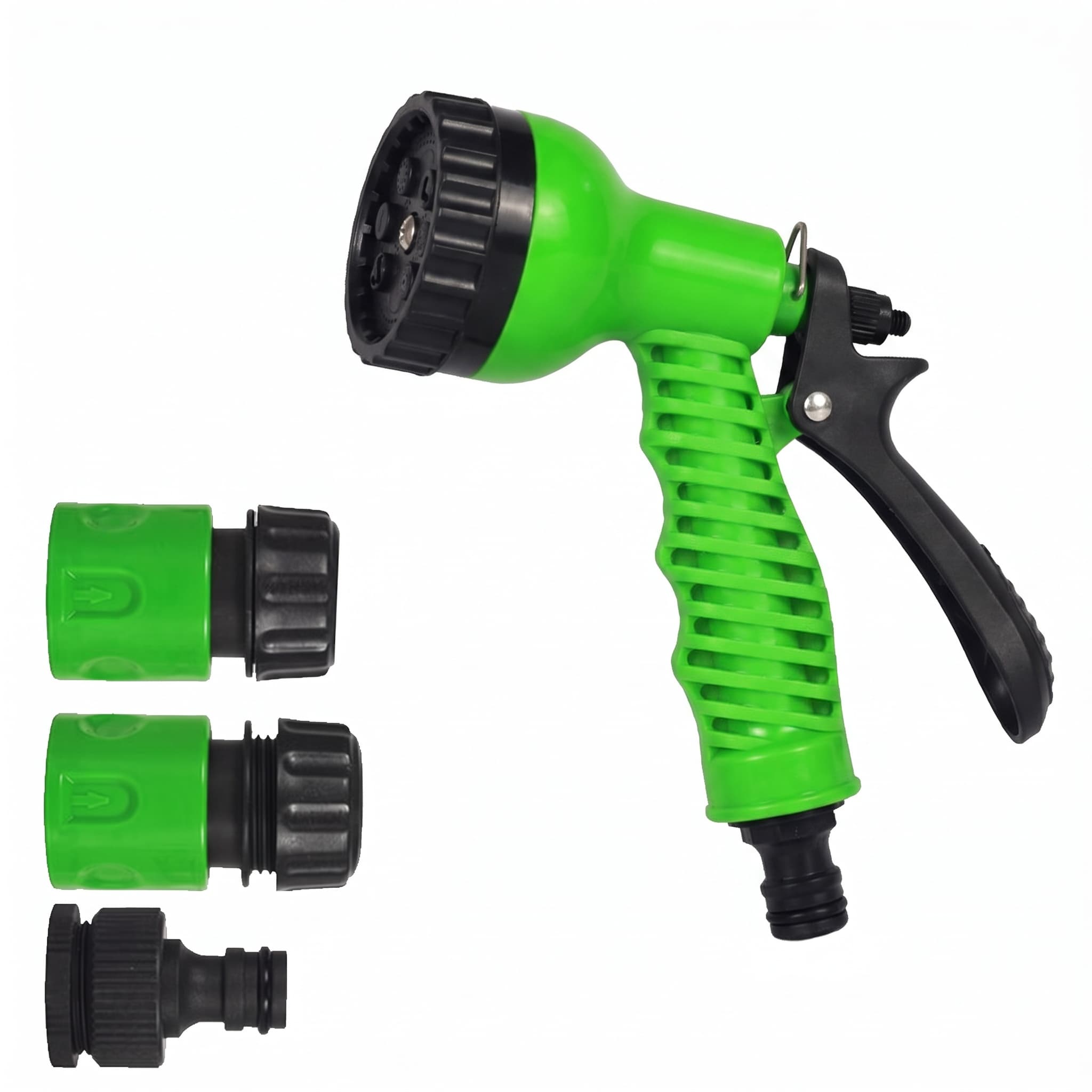 Kit Esguicho 7 Jatos com 2 Engates e Adaptador Verde