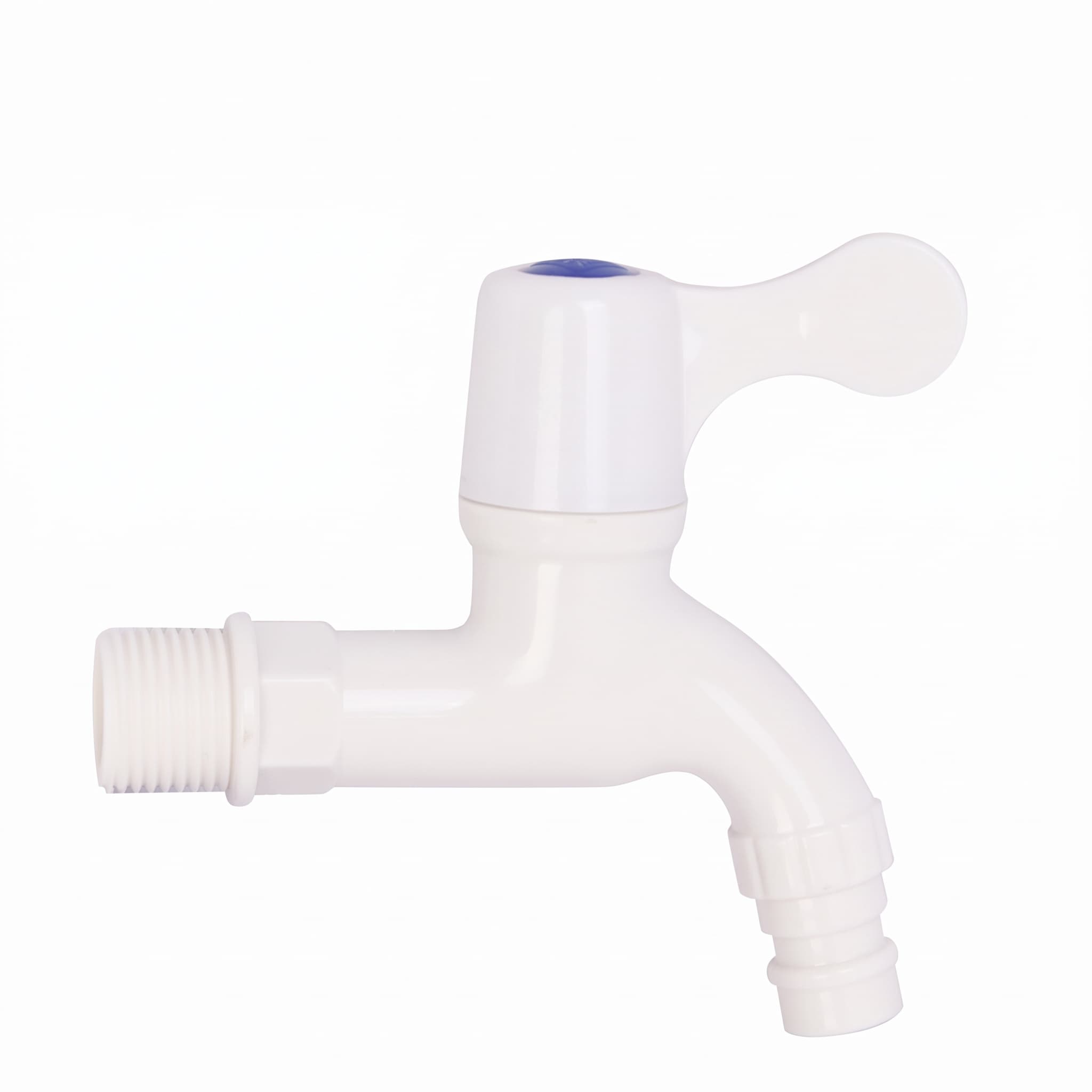 Torneira de Plástico PVC Branca 1/2" de Parede 10x10x2,5cm