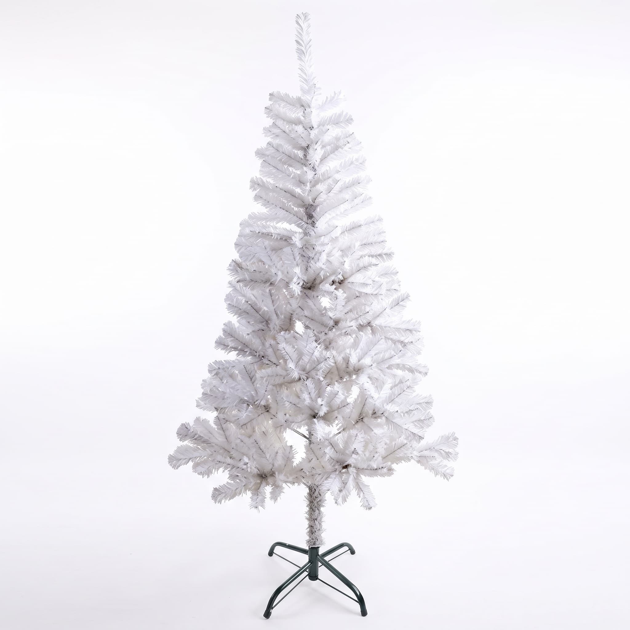 Árvore de Natal 1,50m Branca 240 Galhos Pé de Metal