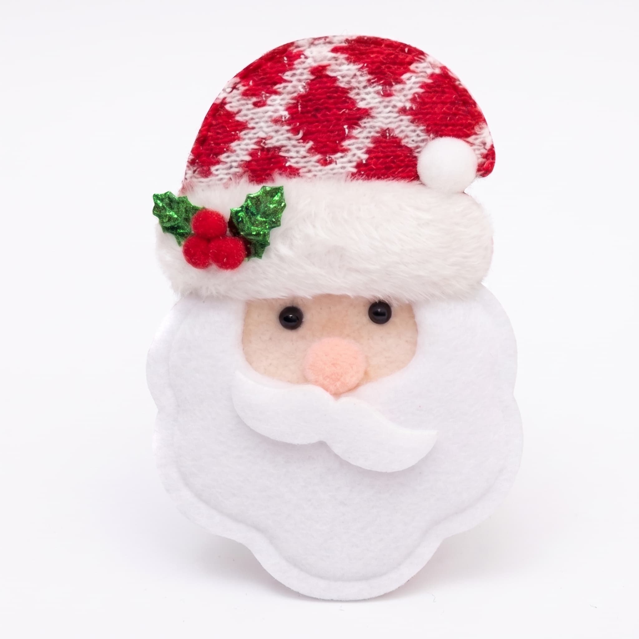 Enfeite Pendente de Natal Cabeça de Papai Noel 13x9cm
