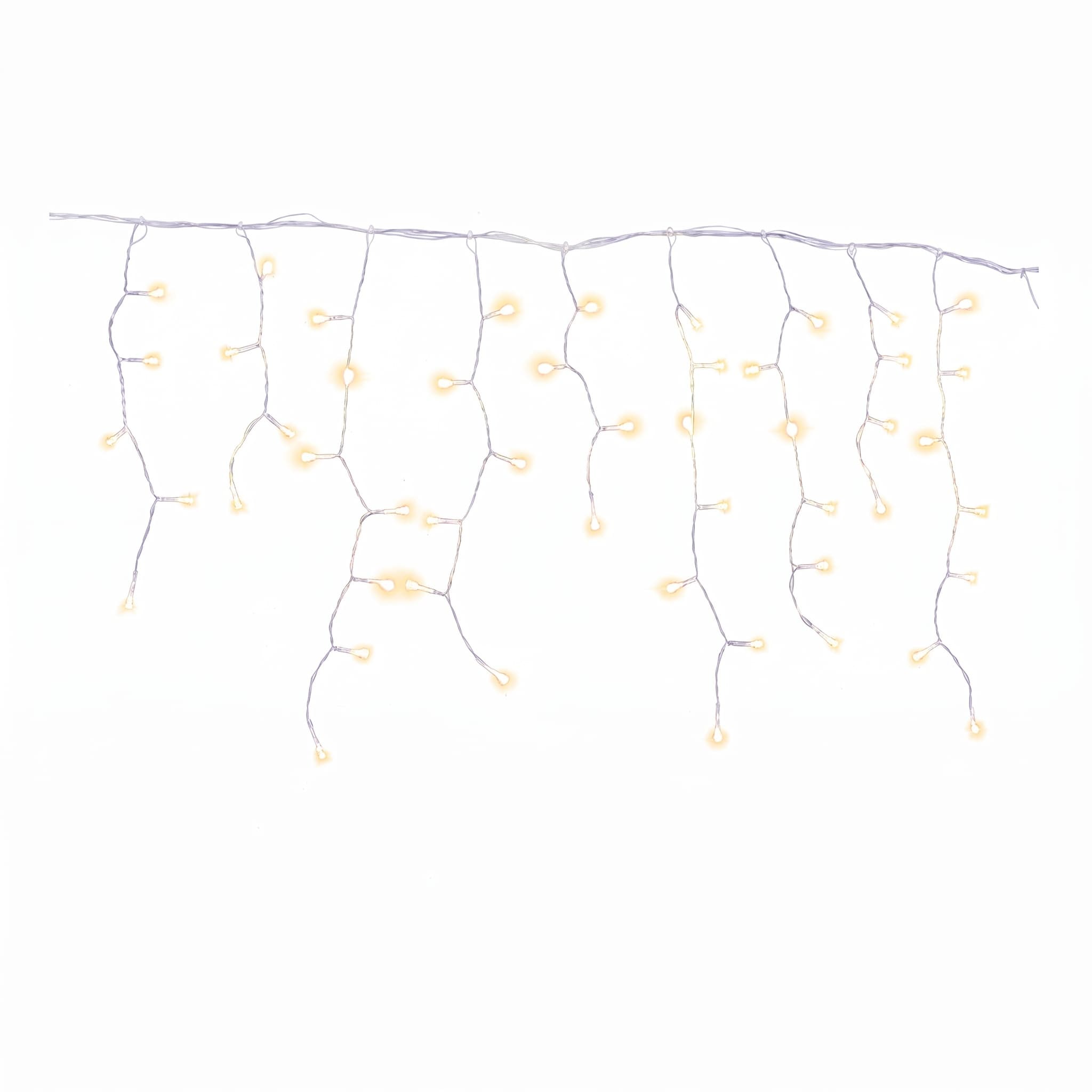 Cascata de Natal 400 LEDs Branco Quente 127V 8 Funções 9,5m Fio Transparente