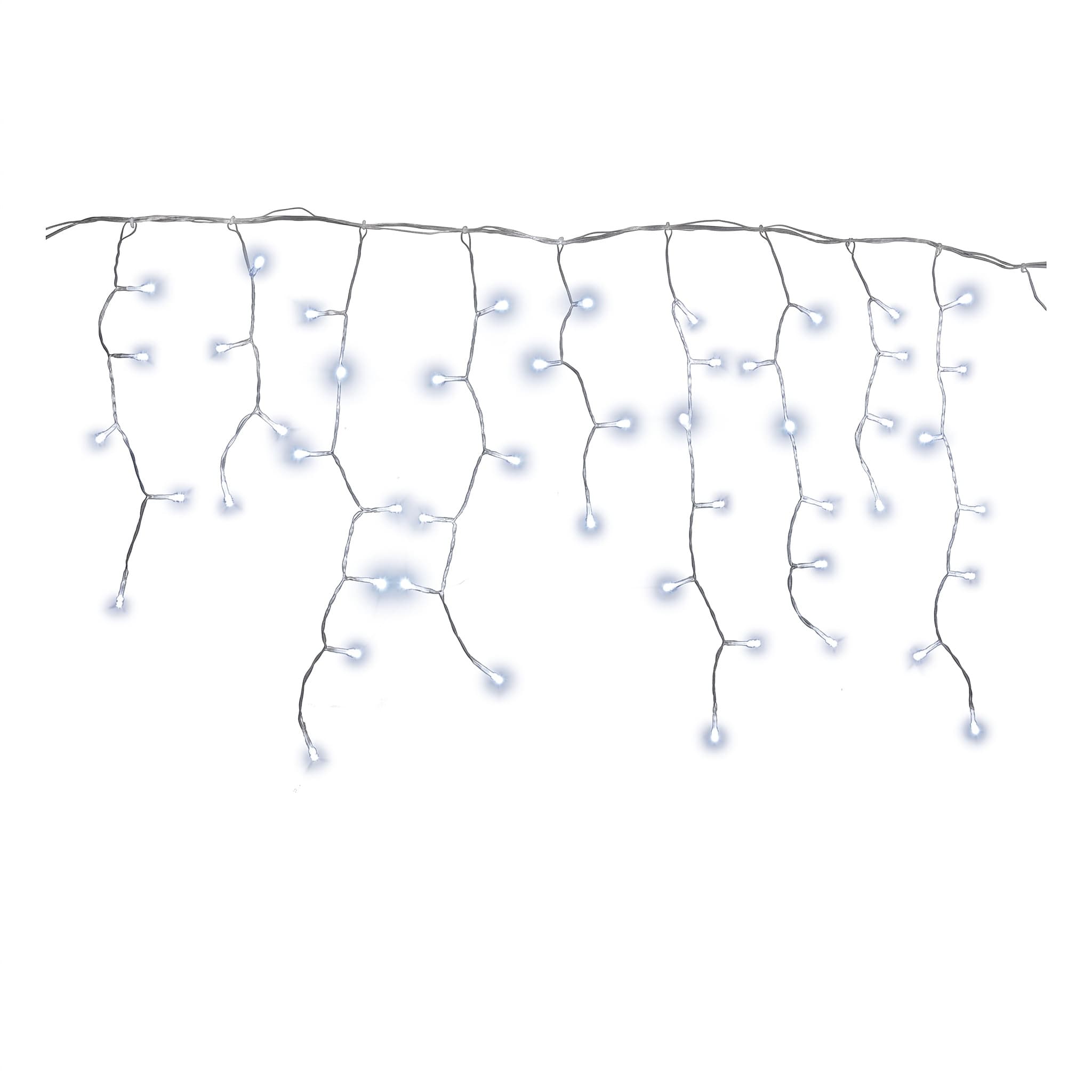 Cascata de Natal 400 LEDs Branco Frio 127V 8 Funções 9,5m Fio Transparente