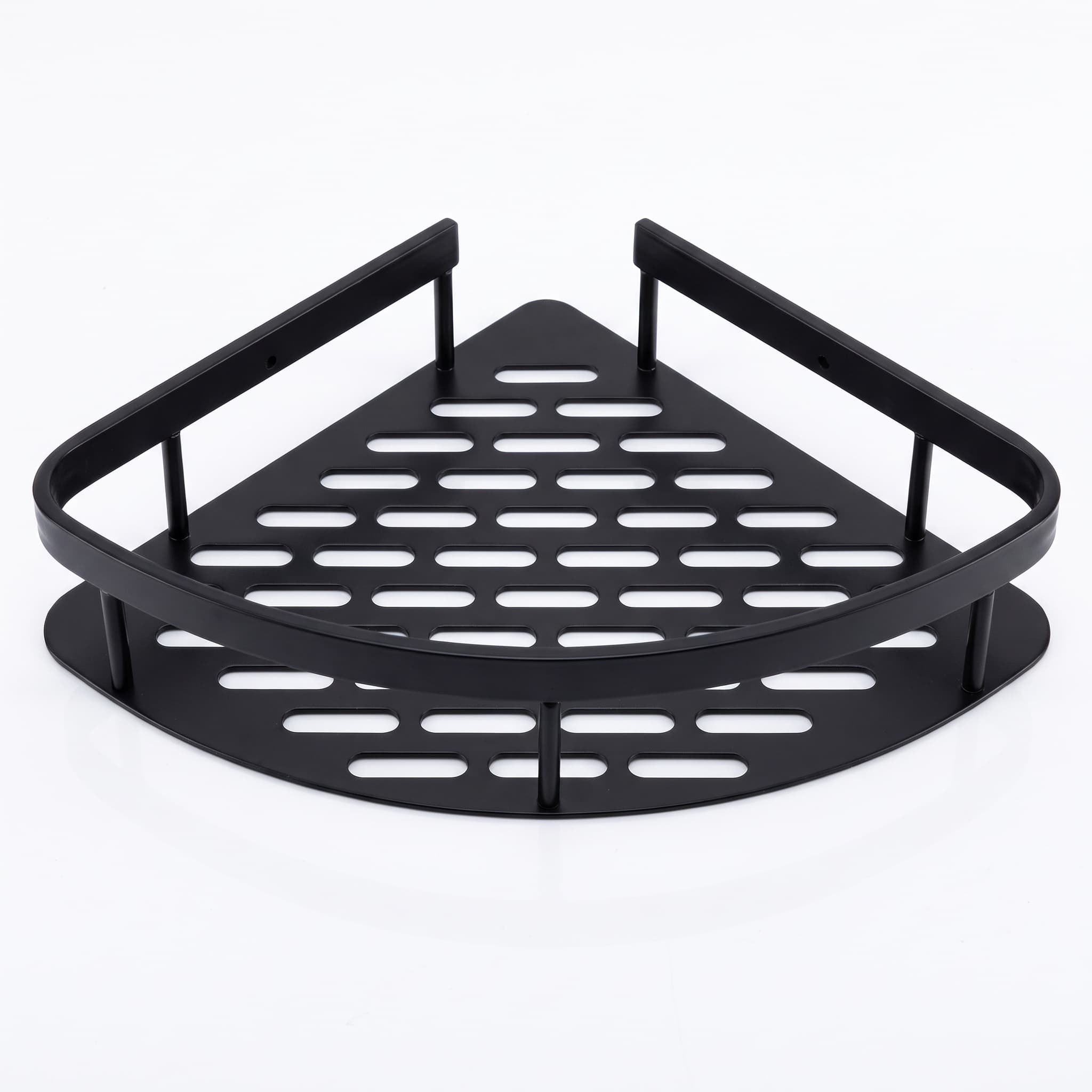 Suporte Prateleira Organizador Triangular com Autoadesivo Preto 21x4,5cm