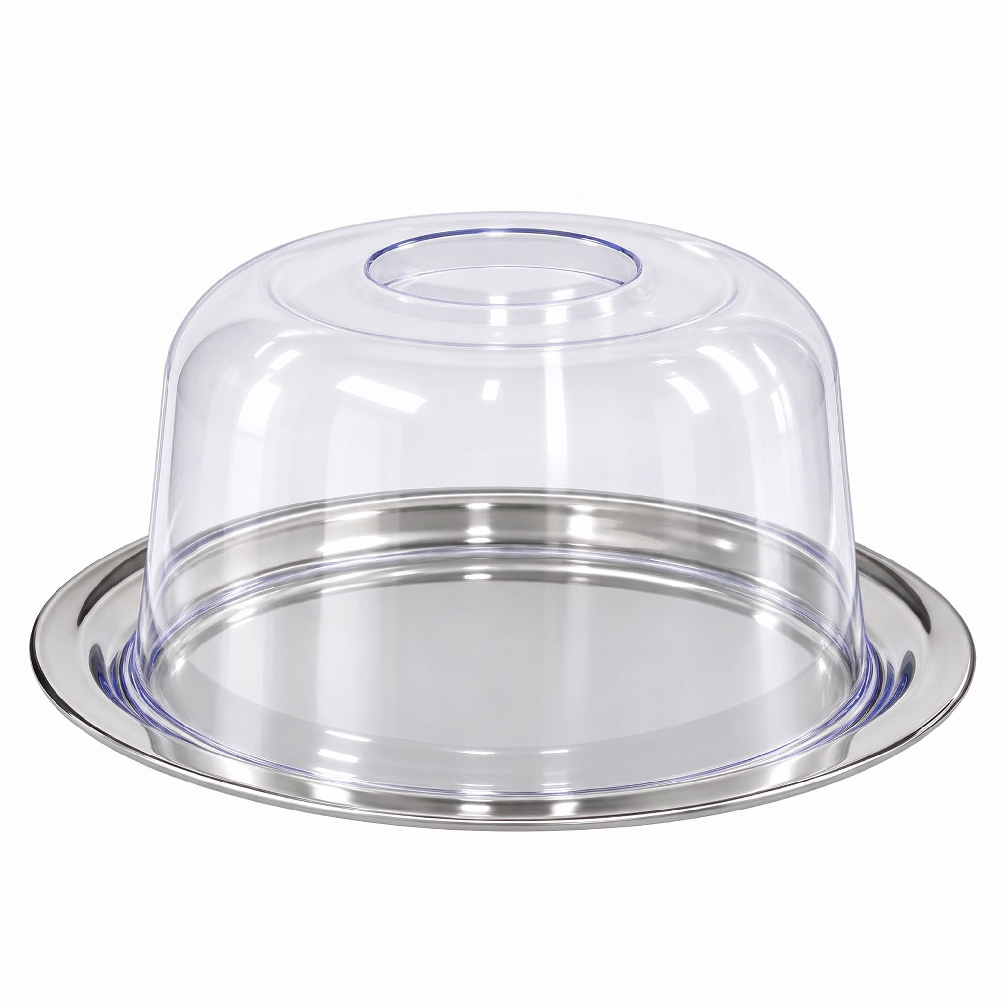Queijeira de Inox com Tampa de Acrílico 22cm de Diâmetro