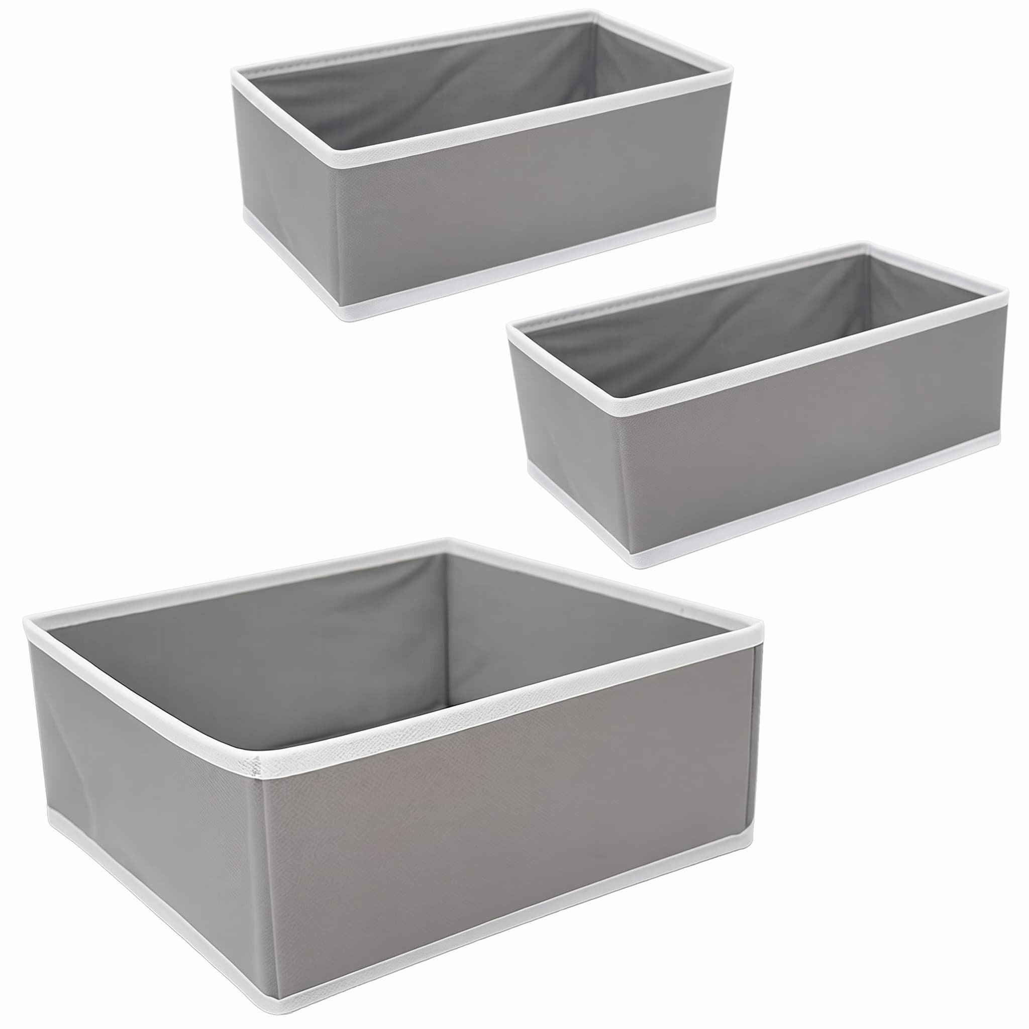Kit 3 Caixas Organizadoras Dobráveis Multiuso Clink 28,5x14x12 e 29x29x12 cm