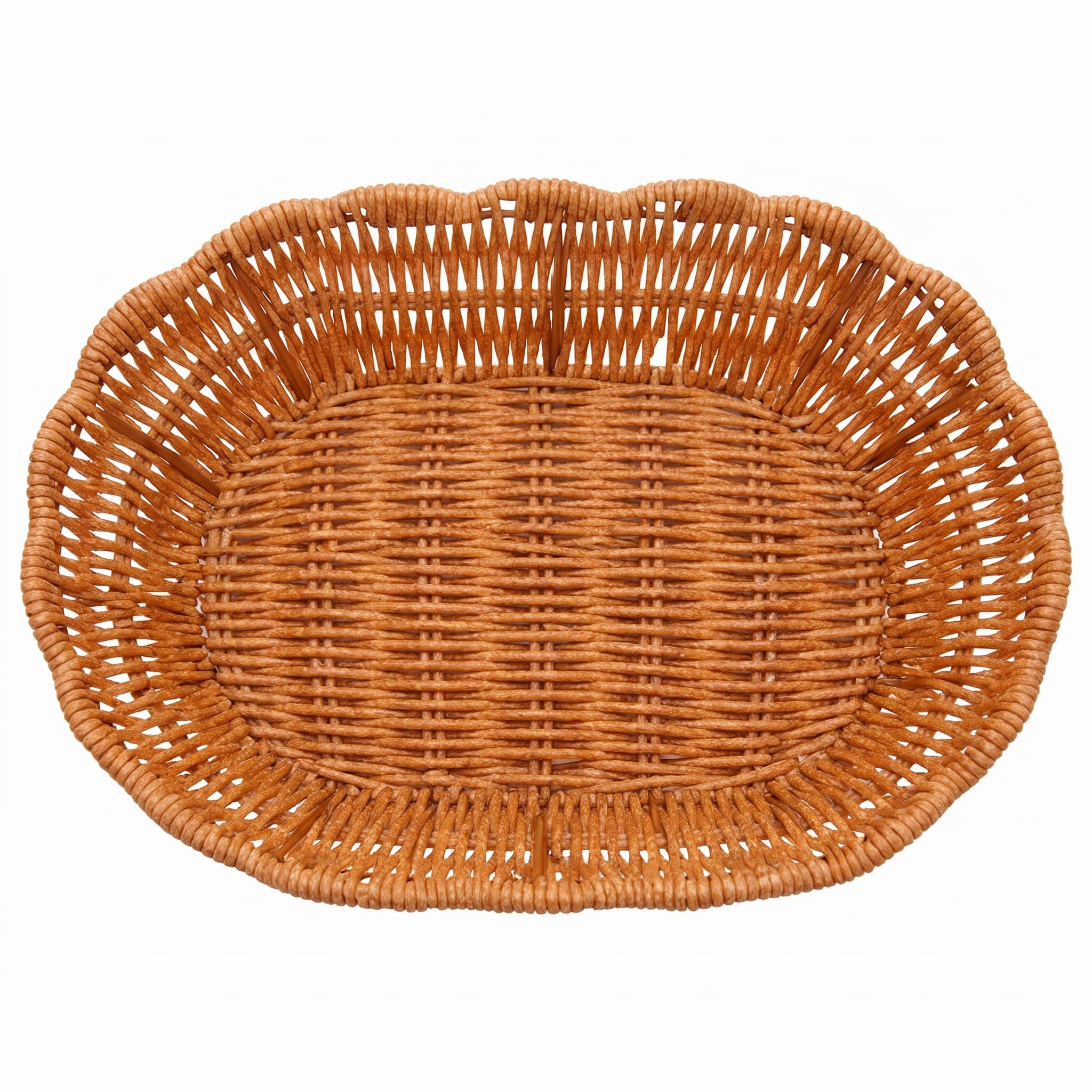 Cesta de Plástico Tipo Vime Oval Terraço 25x18x8 cm Lyor