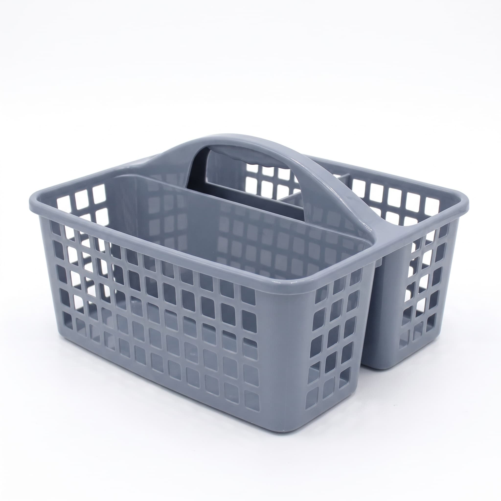 Cesto Organizador de Plástico Retangular Vazado com 3 Divisórias e Alça Storage 32x23x19 cm Monaliza