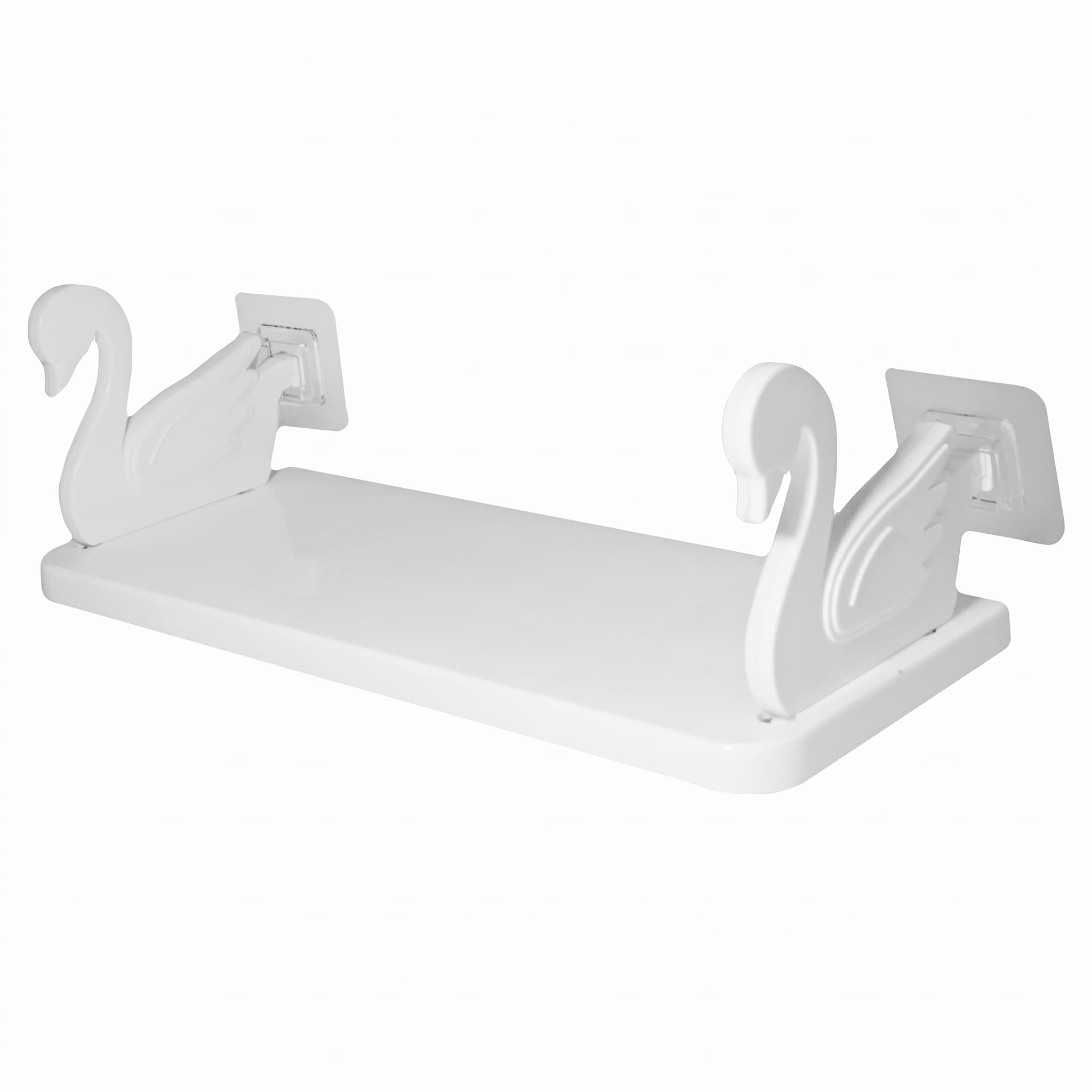 Prateleira Retangular Cisne Lisa Autoadesiva Branca 33x13,5x11 cm Home Art