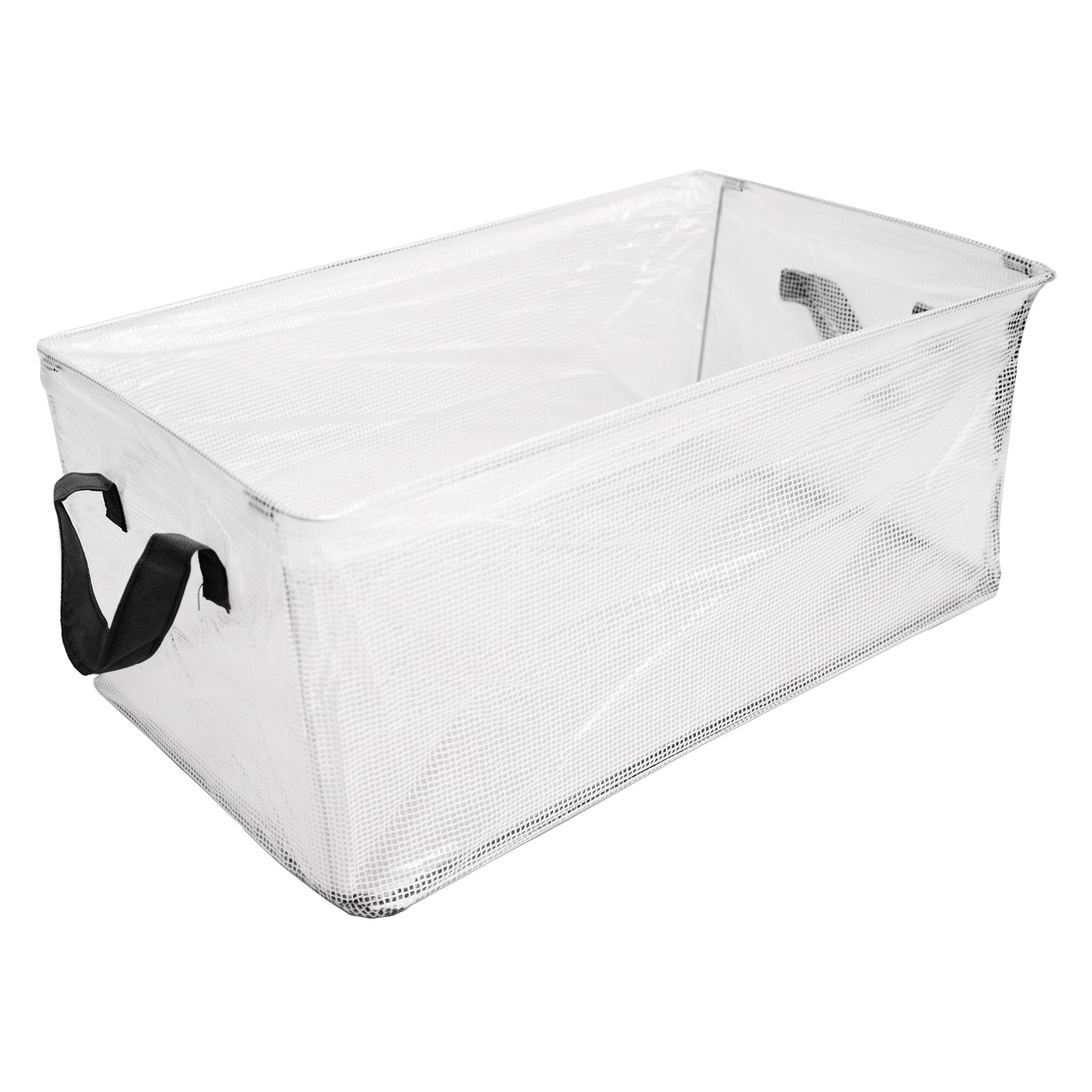 Caixa Organizador de Plástico com Arame e Fundo de MDF Dobrável Multiuso 45x28x19,5 cm Fu Xing