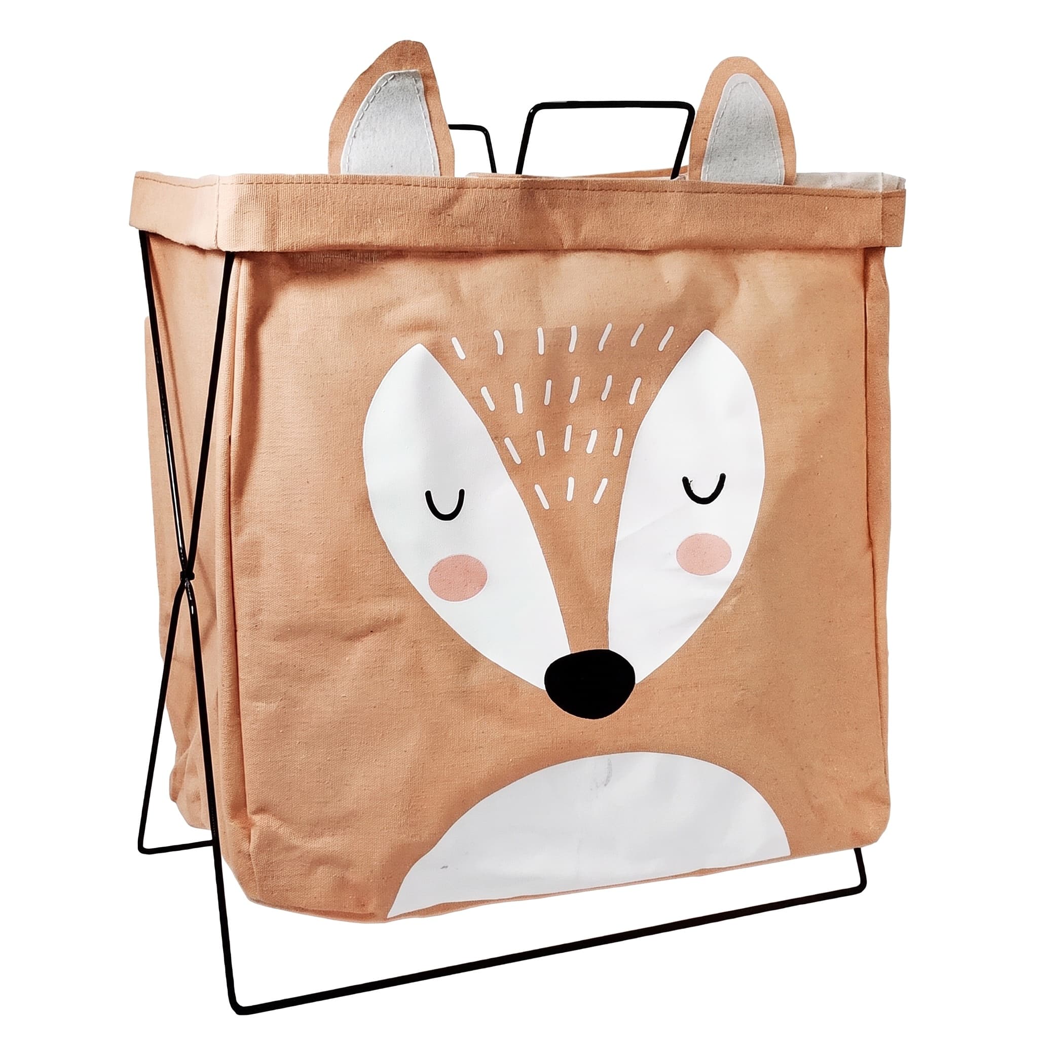 Cesto Organizador de Poliéster Dobrável com Alça + Suporte Bichinho Colors 48x42 cm Bons Cheff