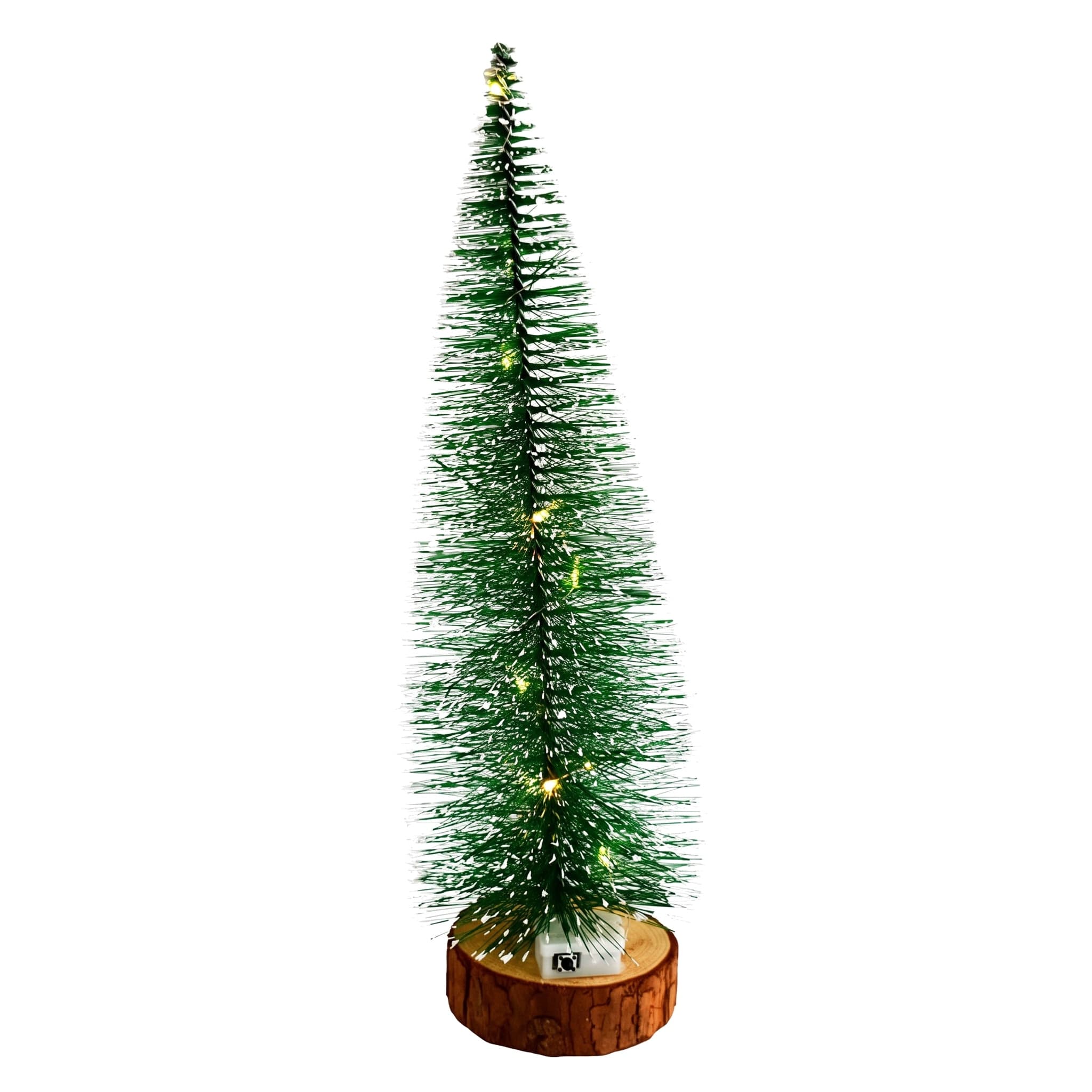Enfeite Árvore de Natal com Suporte de Madeira e LED a Bateria 20 cm Rio Master