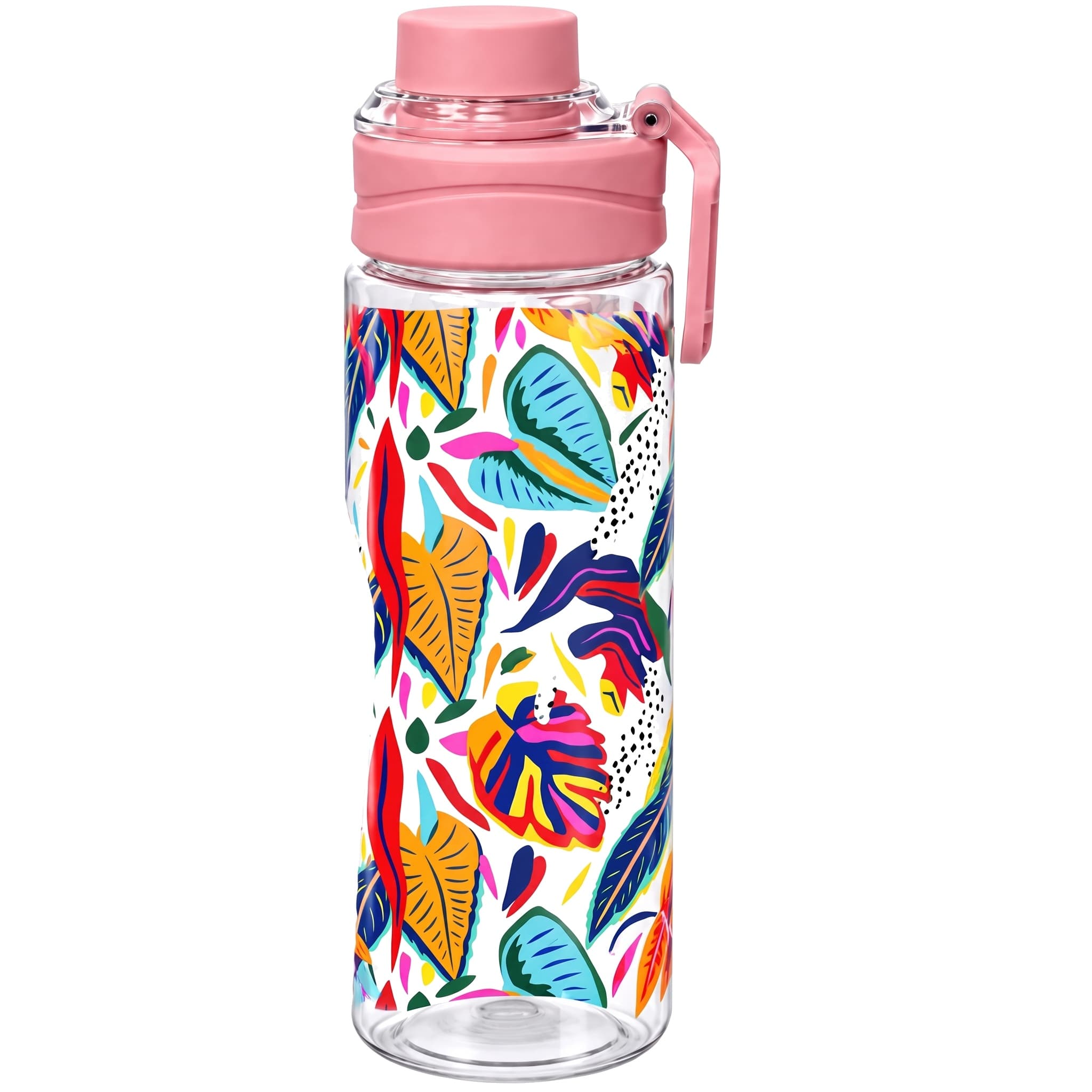 Garrafa Squeeze de Plástico PET Tropical com Tampa e Alça 680 ml Dcarte