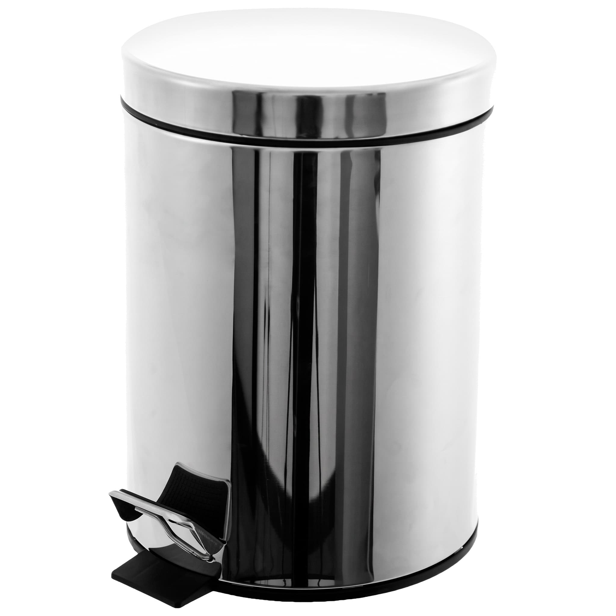 Lixeira com Pedal Redonda de Inox e Balde Interno Removível 3 L Casa Brilha
