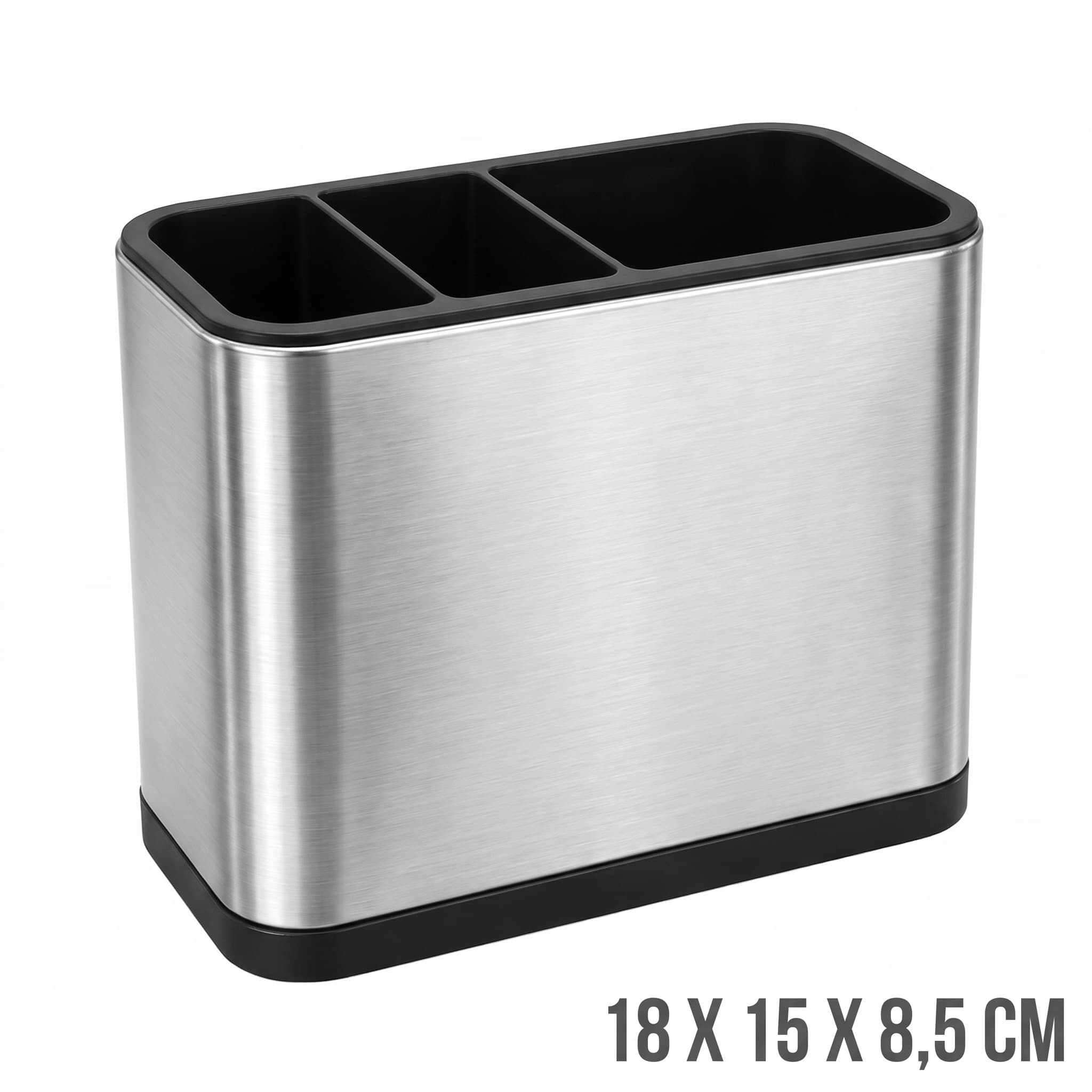 Porta Talher Escorredor Inox Retangular 18x15x8,5 cm Clink