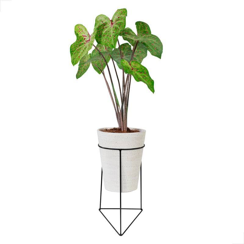 SUPORTE VASO TRIANGULAR PEQUENO CHÃO PRETO