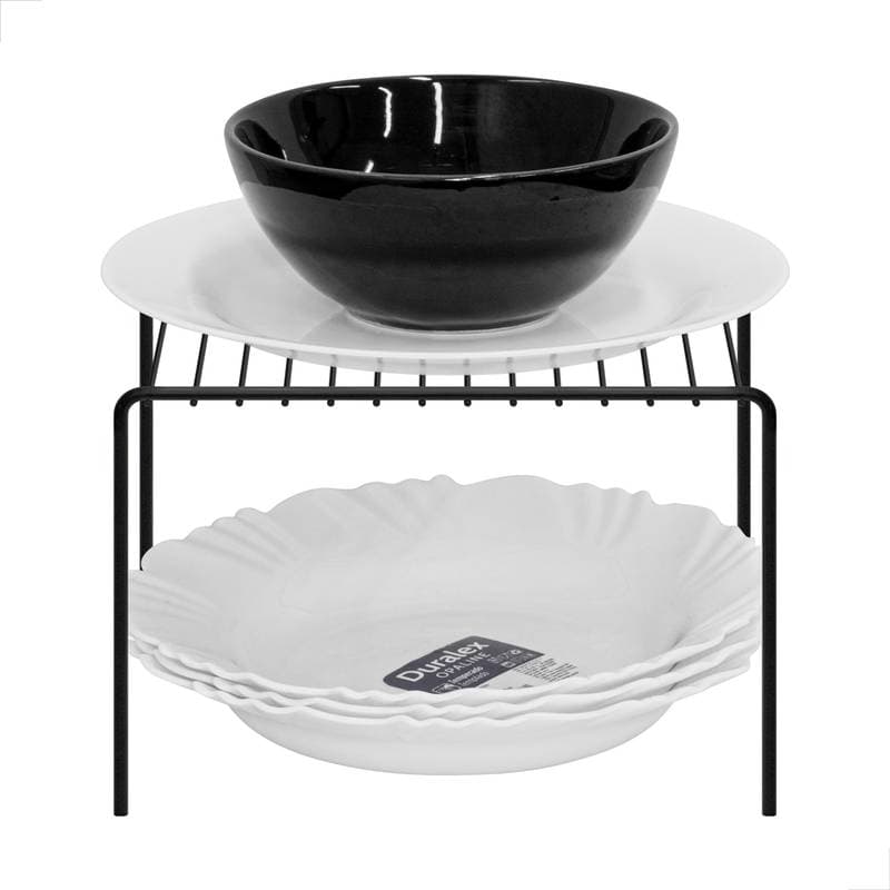 ORGANIZADOR DE PRATELEIRA LIGHT PRETO 22 CM