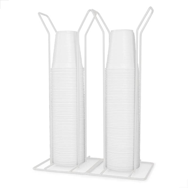SUPORTE PORTA COPOS DESCARTÁVEIS DUPLO BRANCO