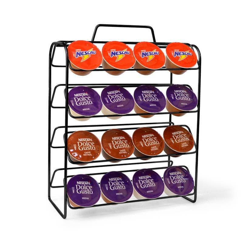 SUPORTE PORTA 32 CÁPSULAS DOLCE GUSTO PRETO