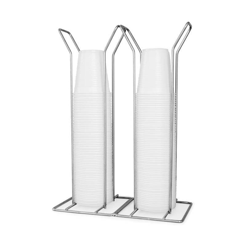 SUPORTE PORTA COPOS DESCARTÁVEIS DUPLO CROMADO