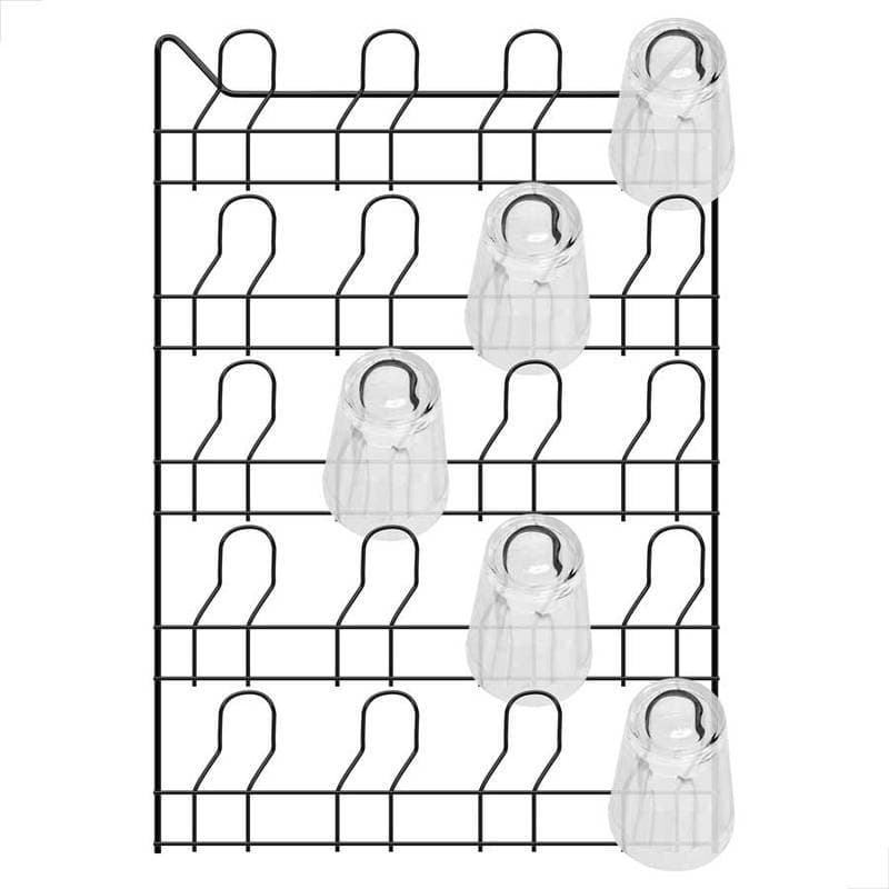 ESCORREDOR PORTA COPOS DE PAREDE 20 LUGARES PRETO