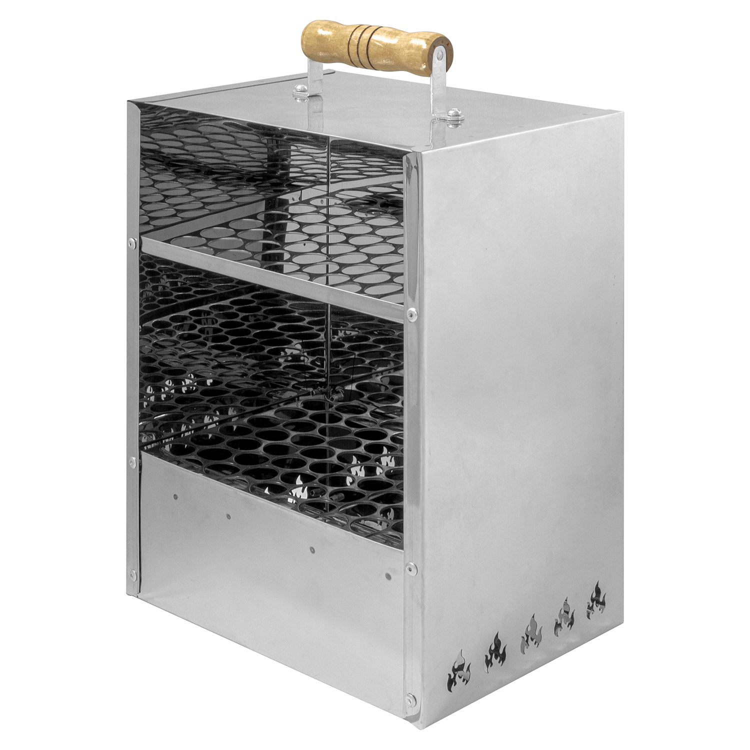 Churrasqueira Queijo Coalho Inox Praia Camping 2 Grelhas