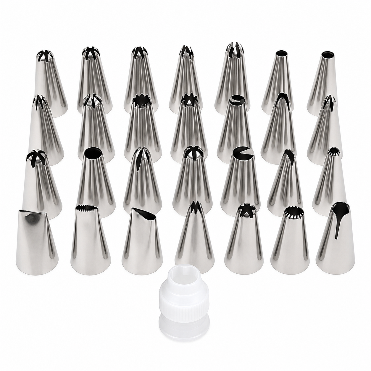 Kit 24 Bicos de Confeitar Inox Adaptador Bolos Cupcakes Yazi