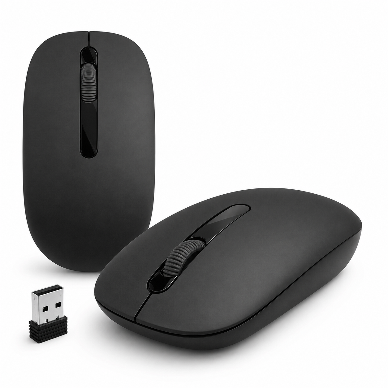 Mouse Sem Fio 1200dpi Óptico Nano USB Preto Ambidestro
