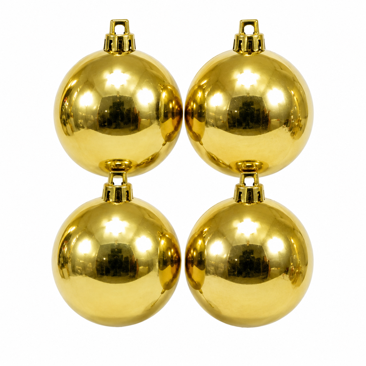Kit 4 Bolas De Natal Douradas Brilhantes 5cm Para Árvore